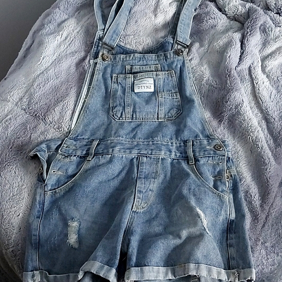 Blue denim shorts overalls - Picture 1 of 1